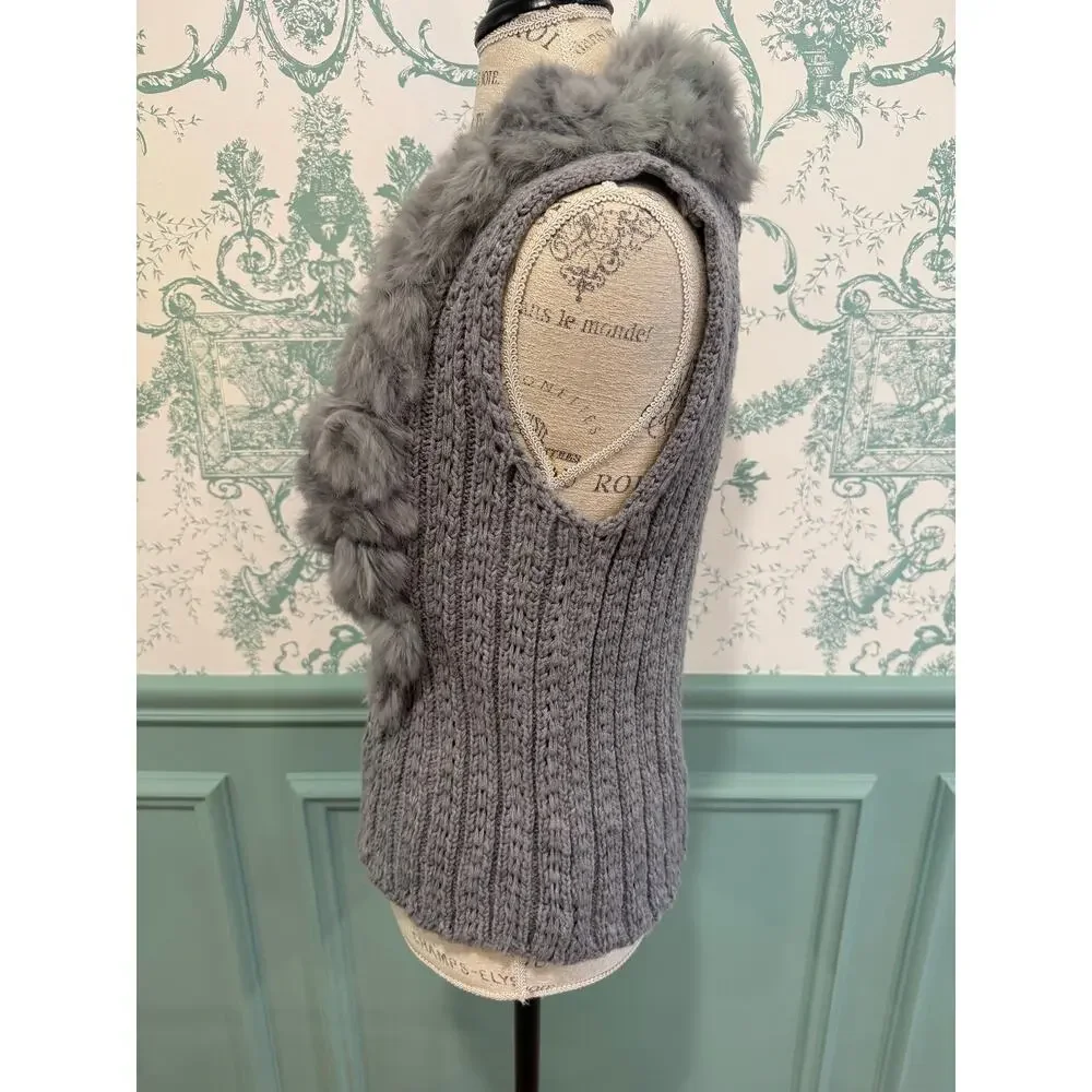 Vintage Y2K Sony Pictures Costume Archive Trendology Faux Fur Knit Vest - Sz S - Picture 8 of 8